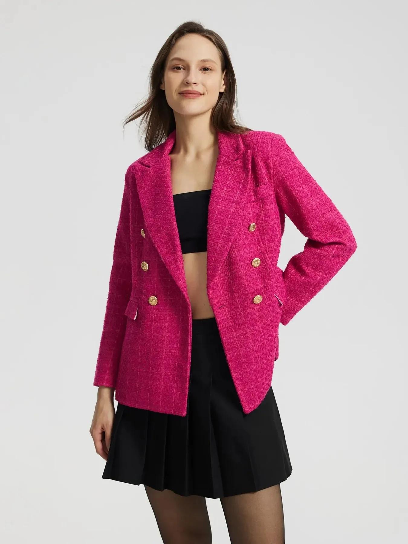 Plaid Tweed Blazer - Image 3