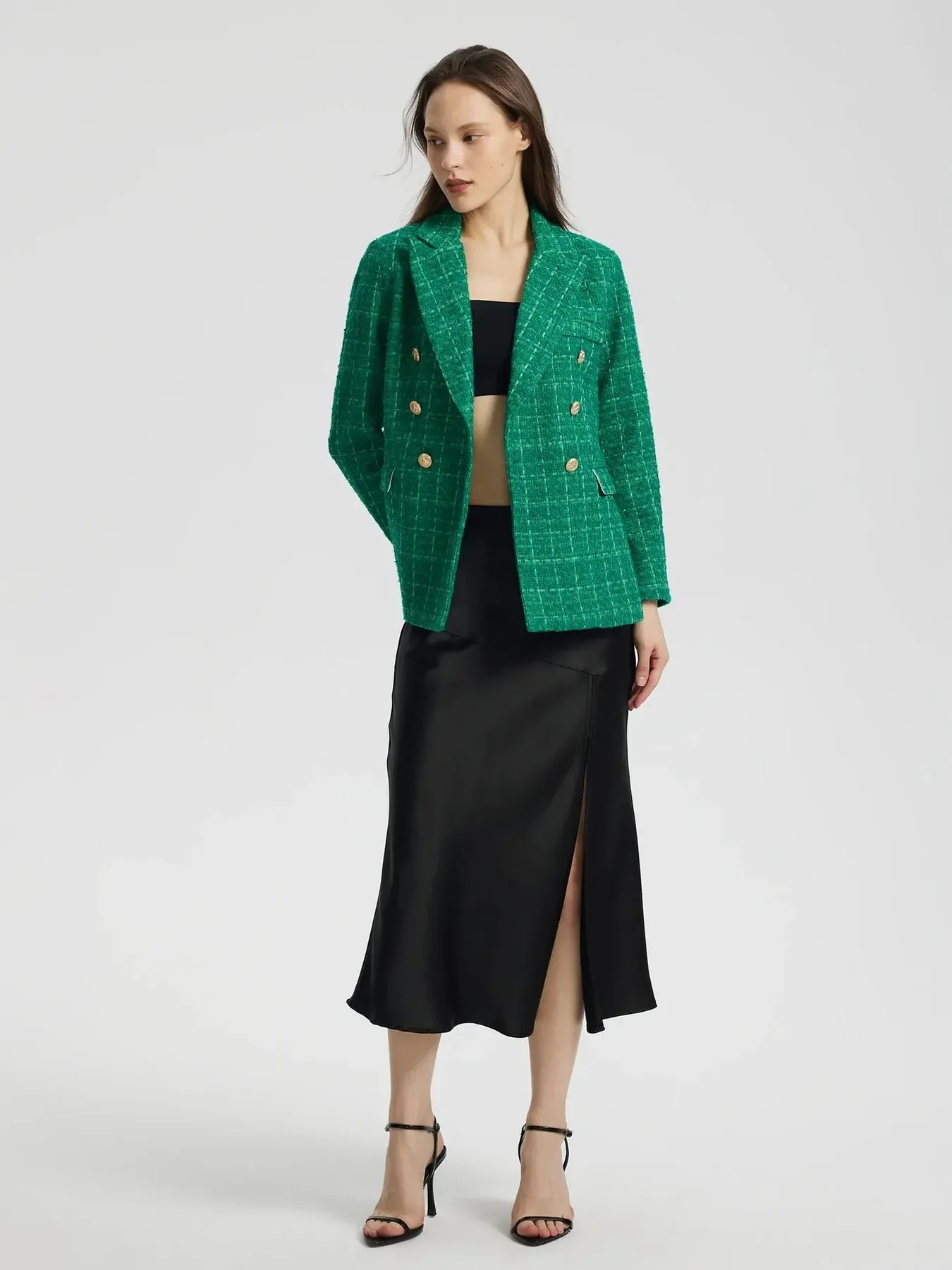 Plaid Tweed Blazer - Image 6