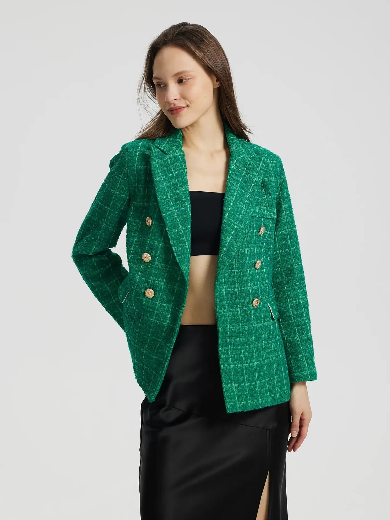 Plaid Tweed Blazer - Image 7