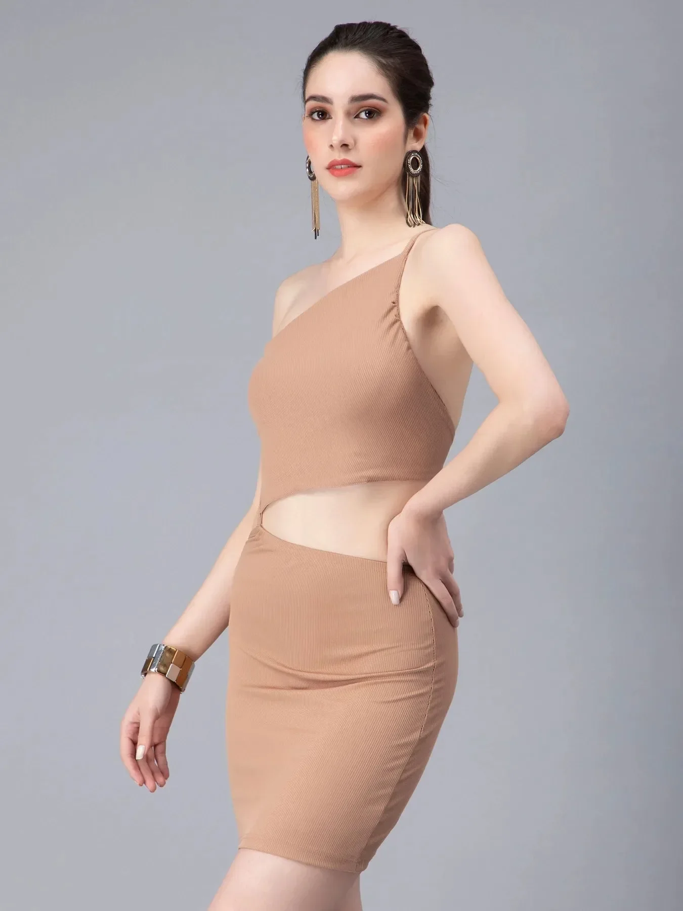 Rib Knit Cut Out Dress - Image 3