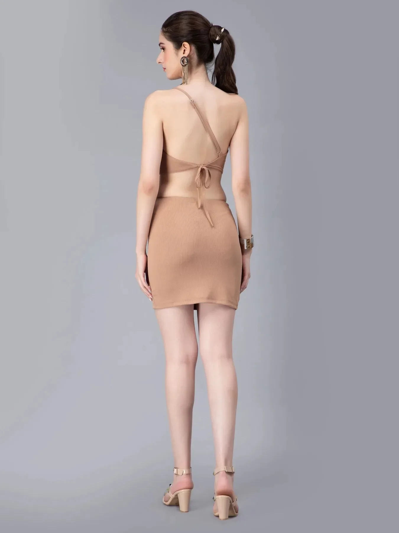 Rib Knit Cut Out Dress - Image 4