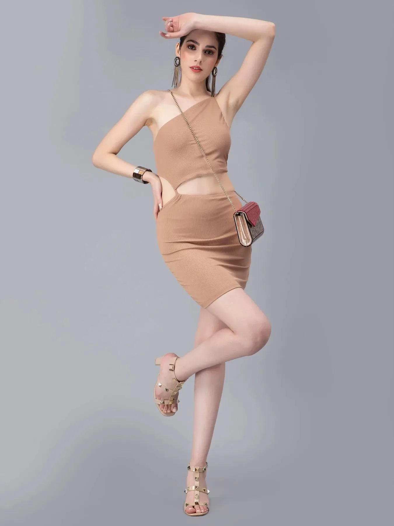 Rib Knit Cut Out Dress - Image 5