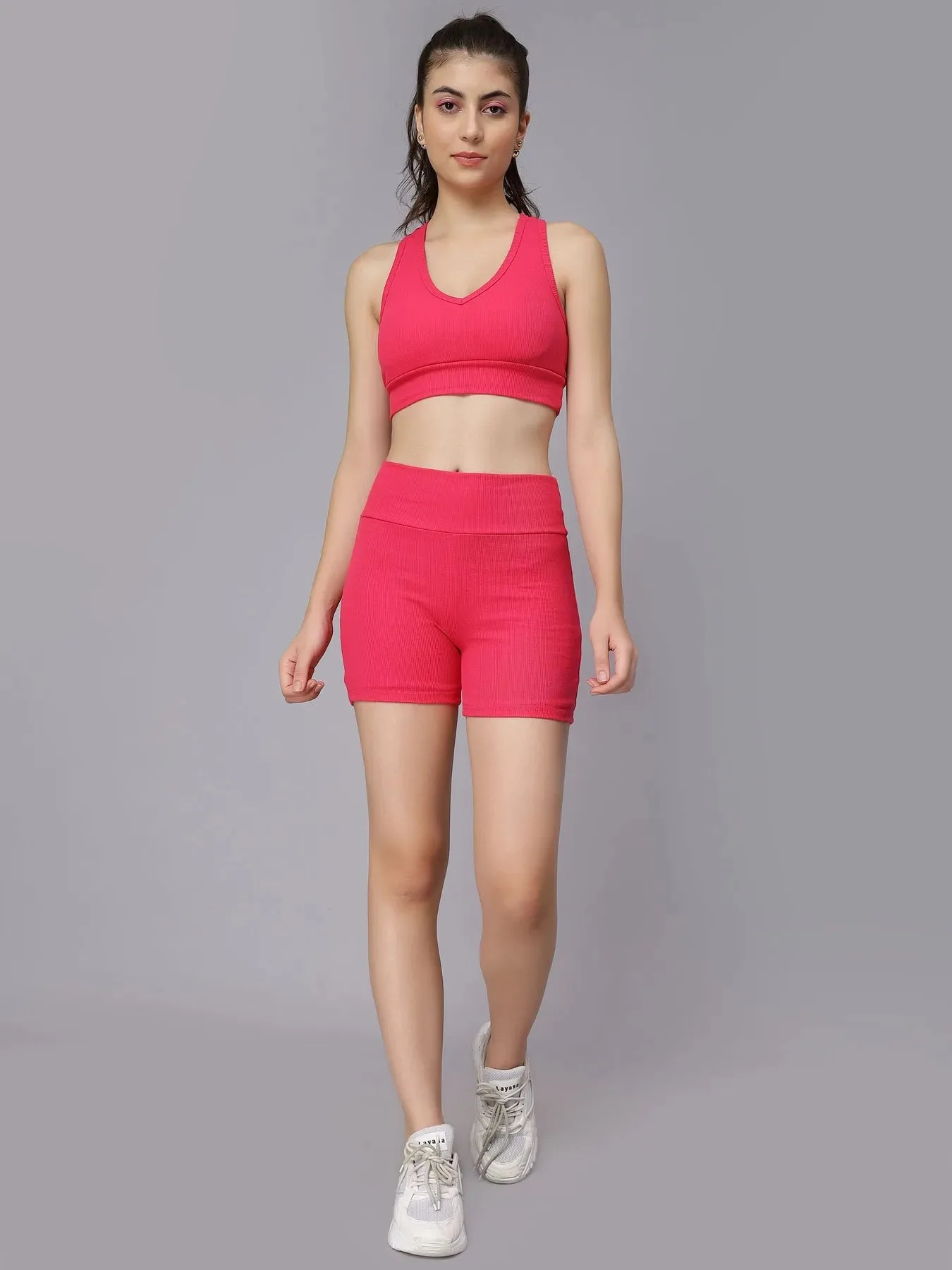 Rib Knit Two Piece Athleisure Set - Image 12