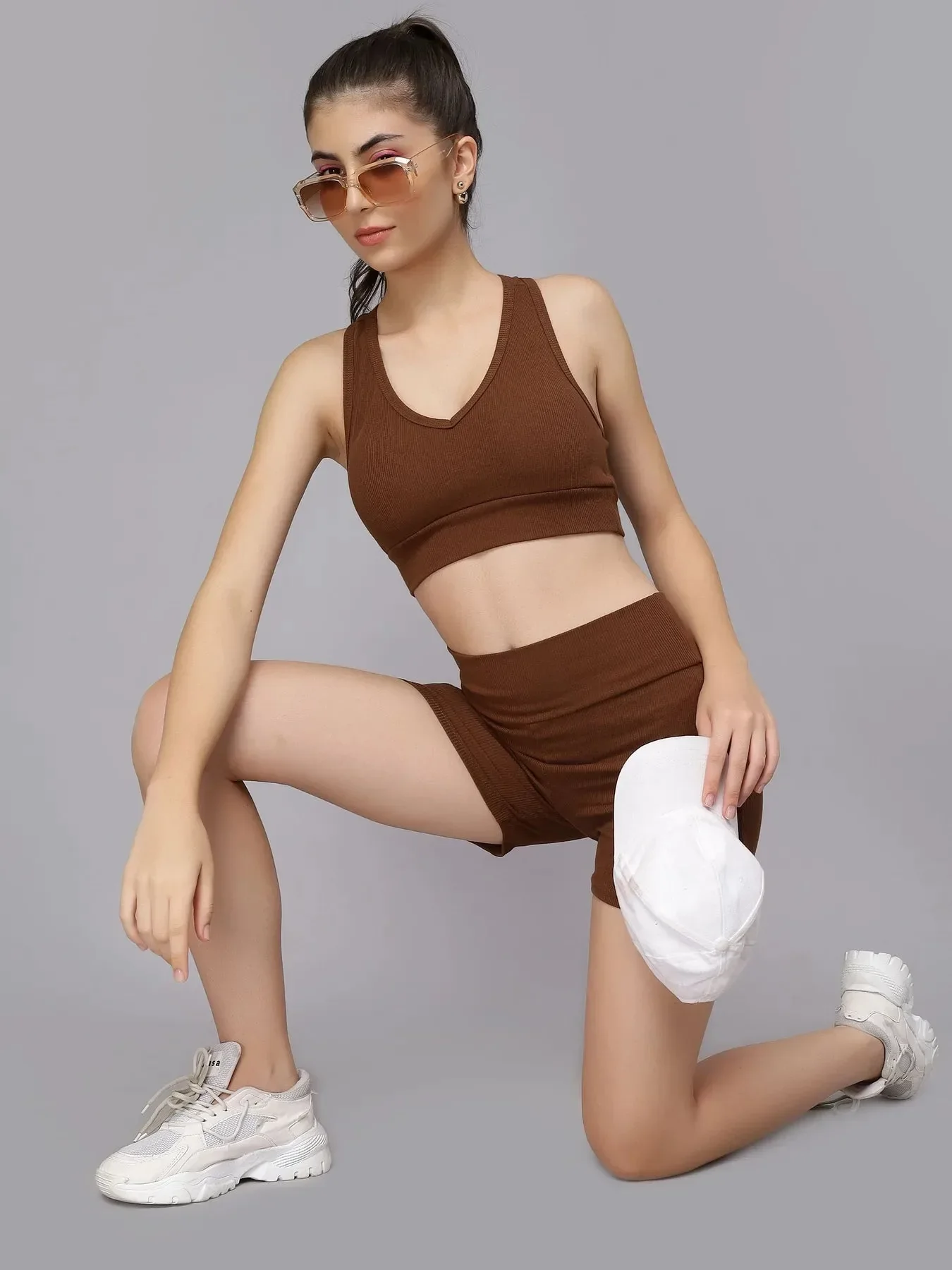 Rib Knit Two Piece Athleisure Set - Image 18