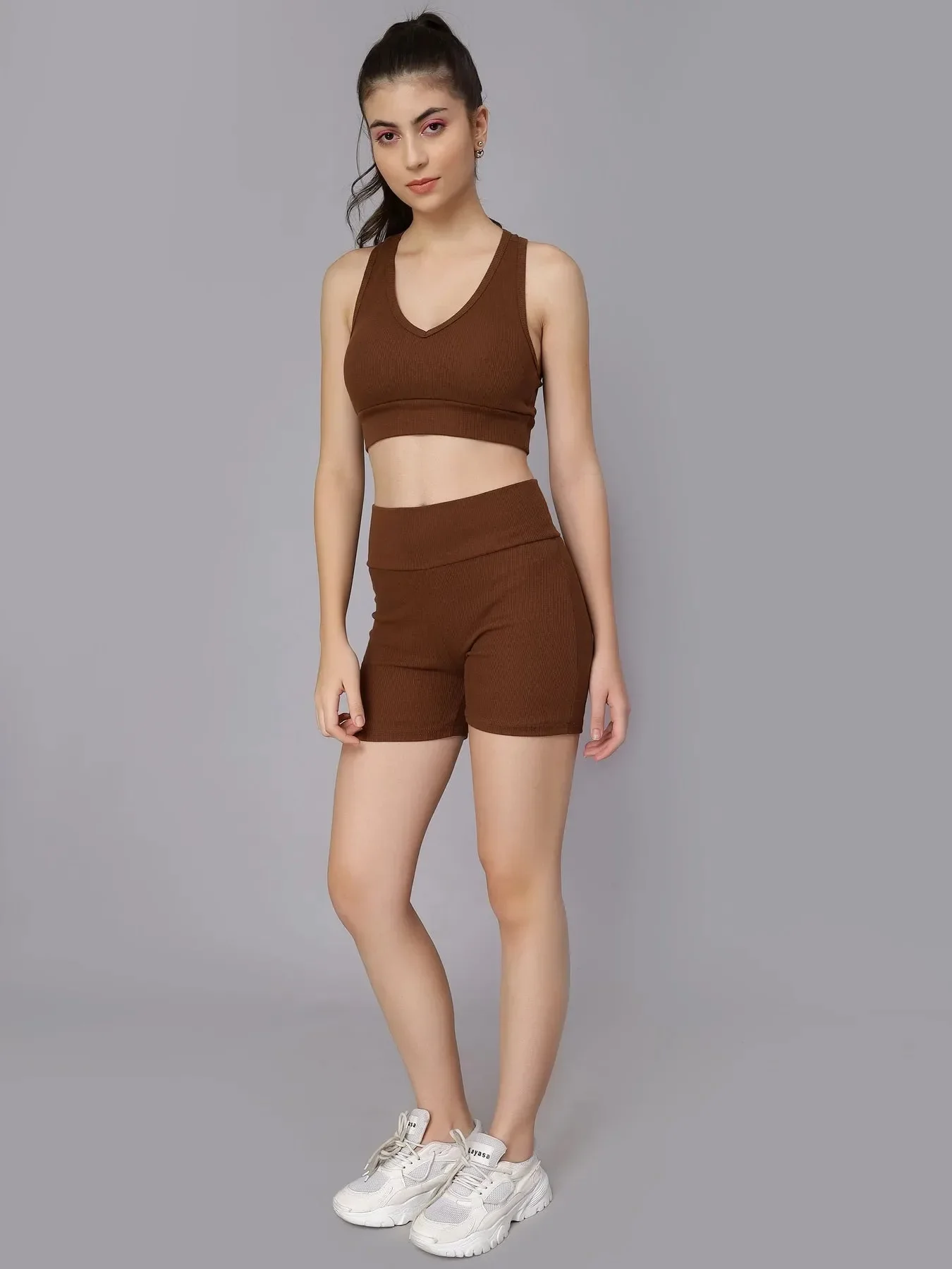 Rib Knit Two Piece Athleisure Set - Image 19