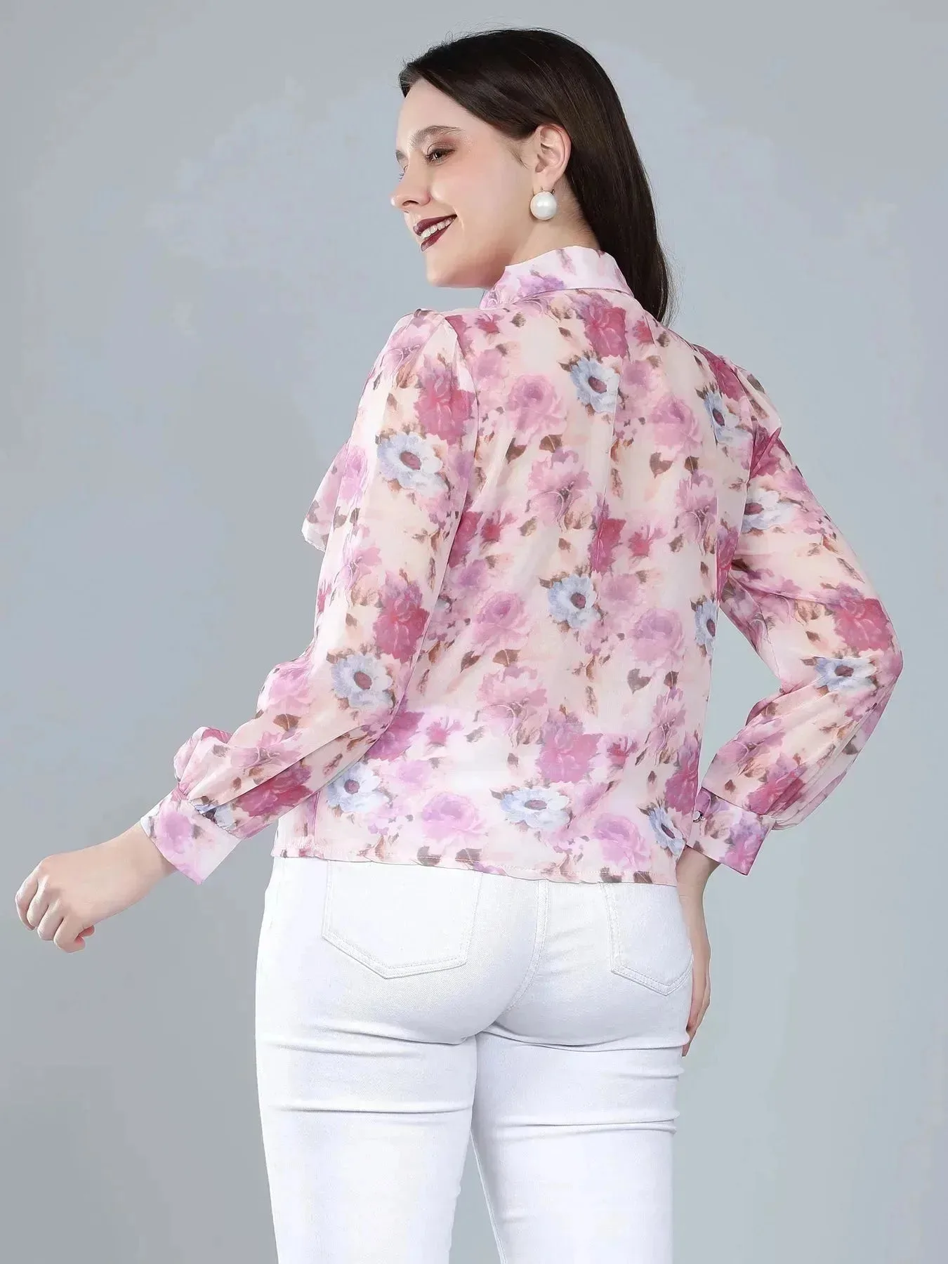 Ruffle Floral Shirt - Image 10
