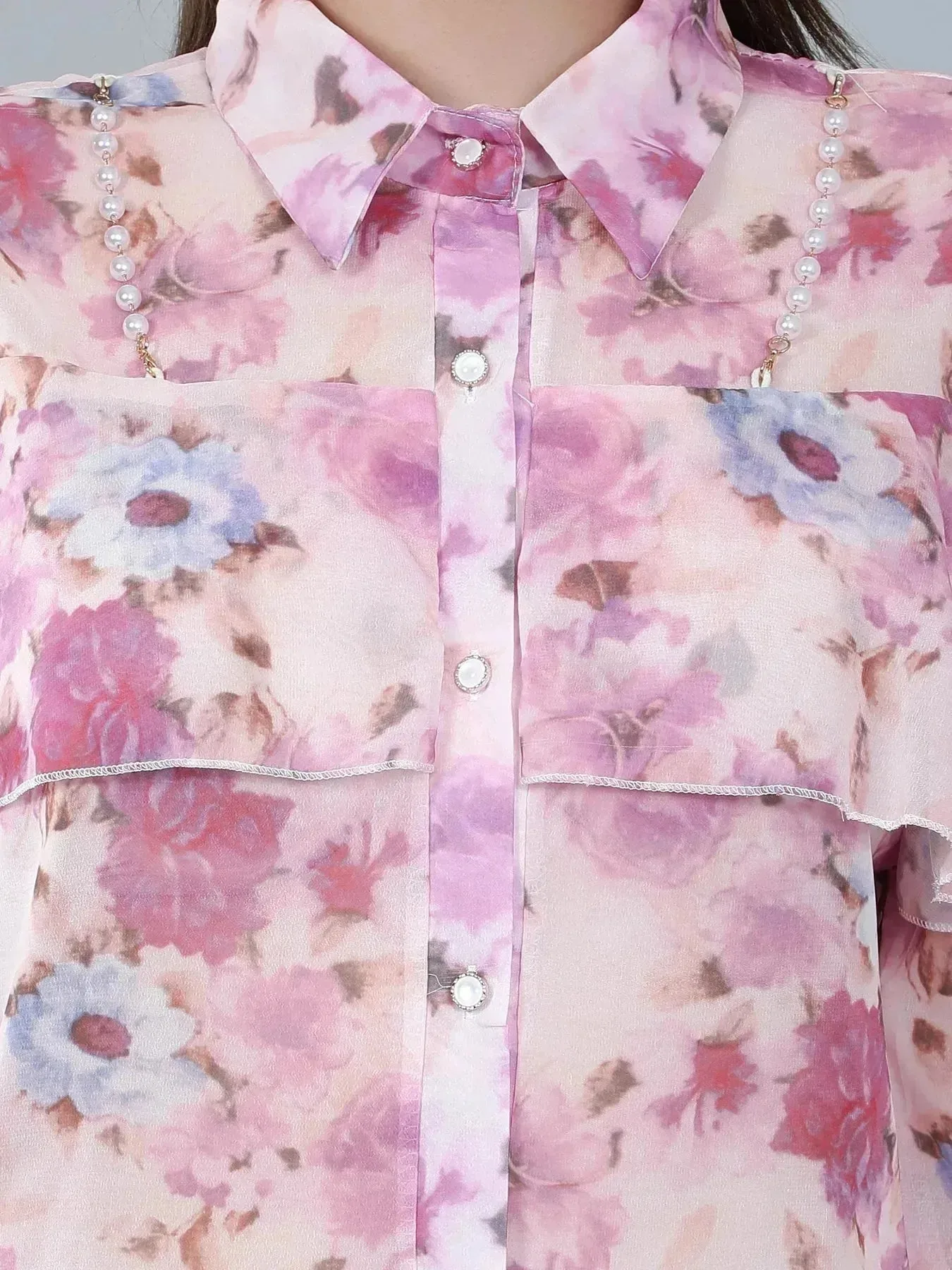 Ruffle Floral Shirt - Image 3
