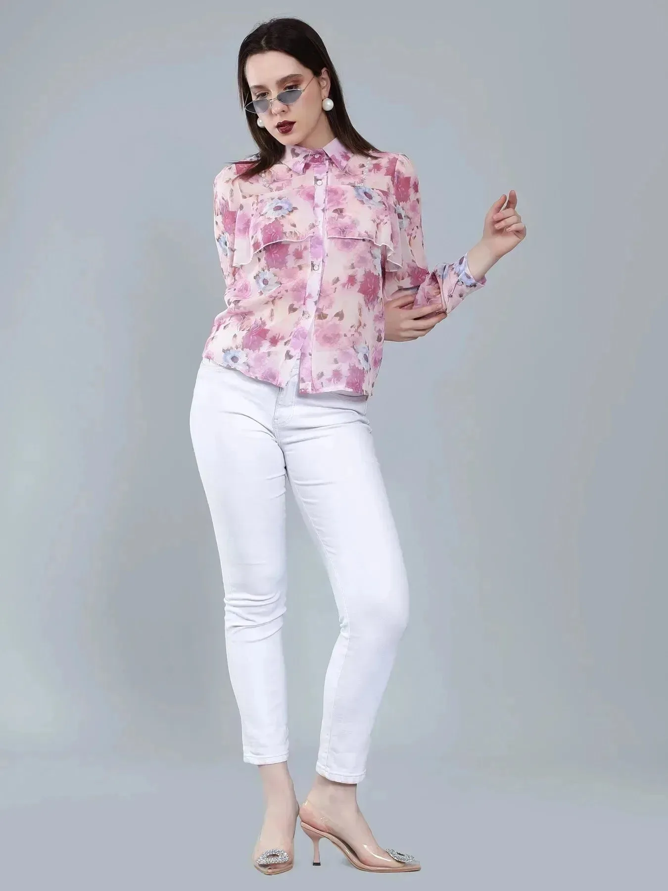 Ruffle Floral Shirt - Image 5