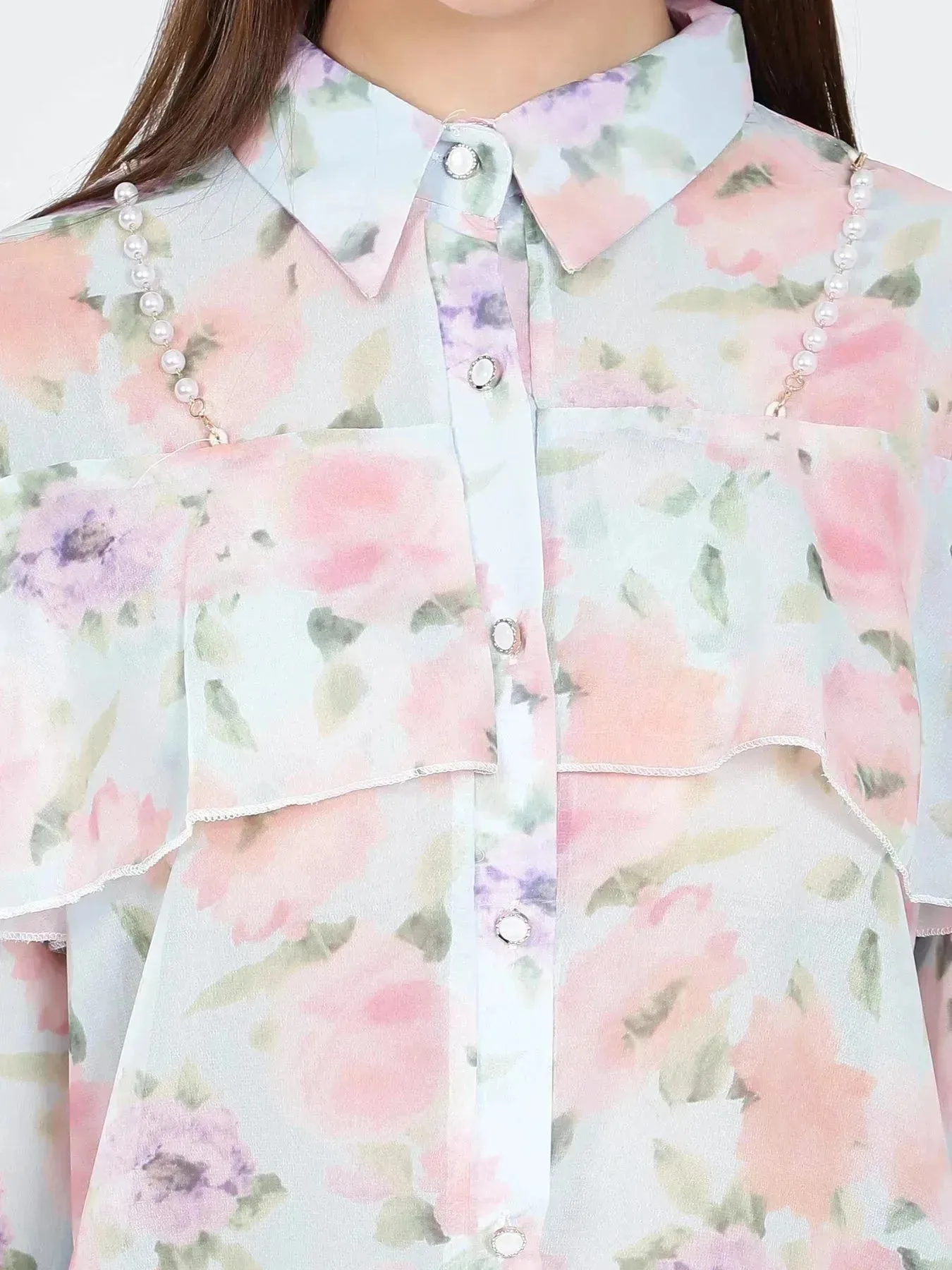 Ruffle Floral Shirt - Image 8