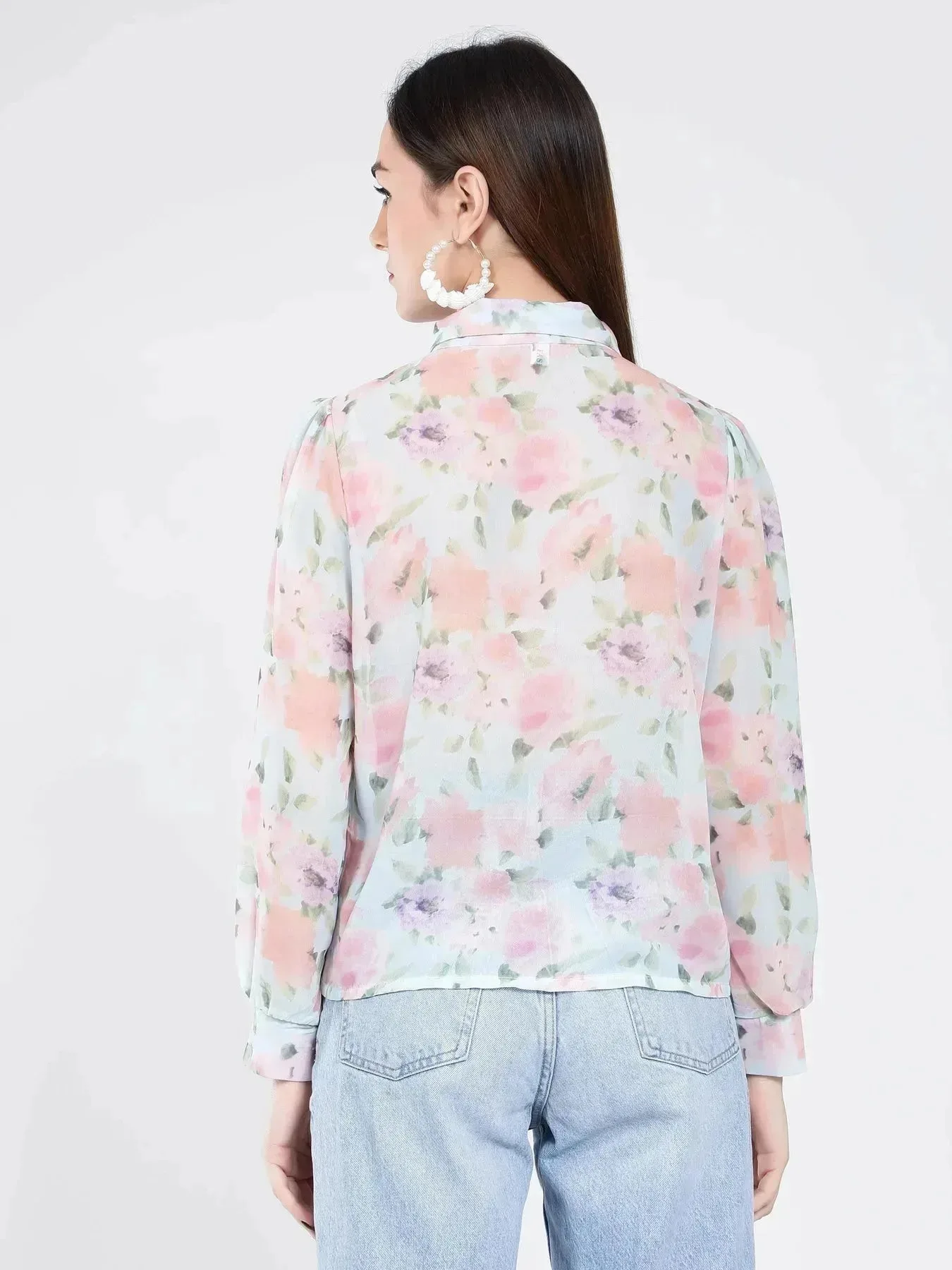 Ruffle Floral Shirt - Image 9