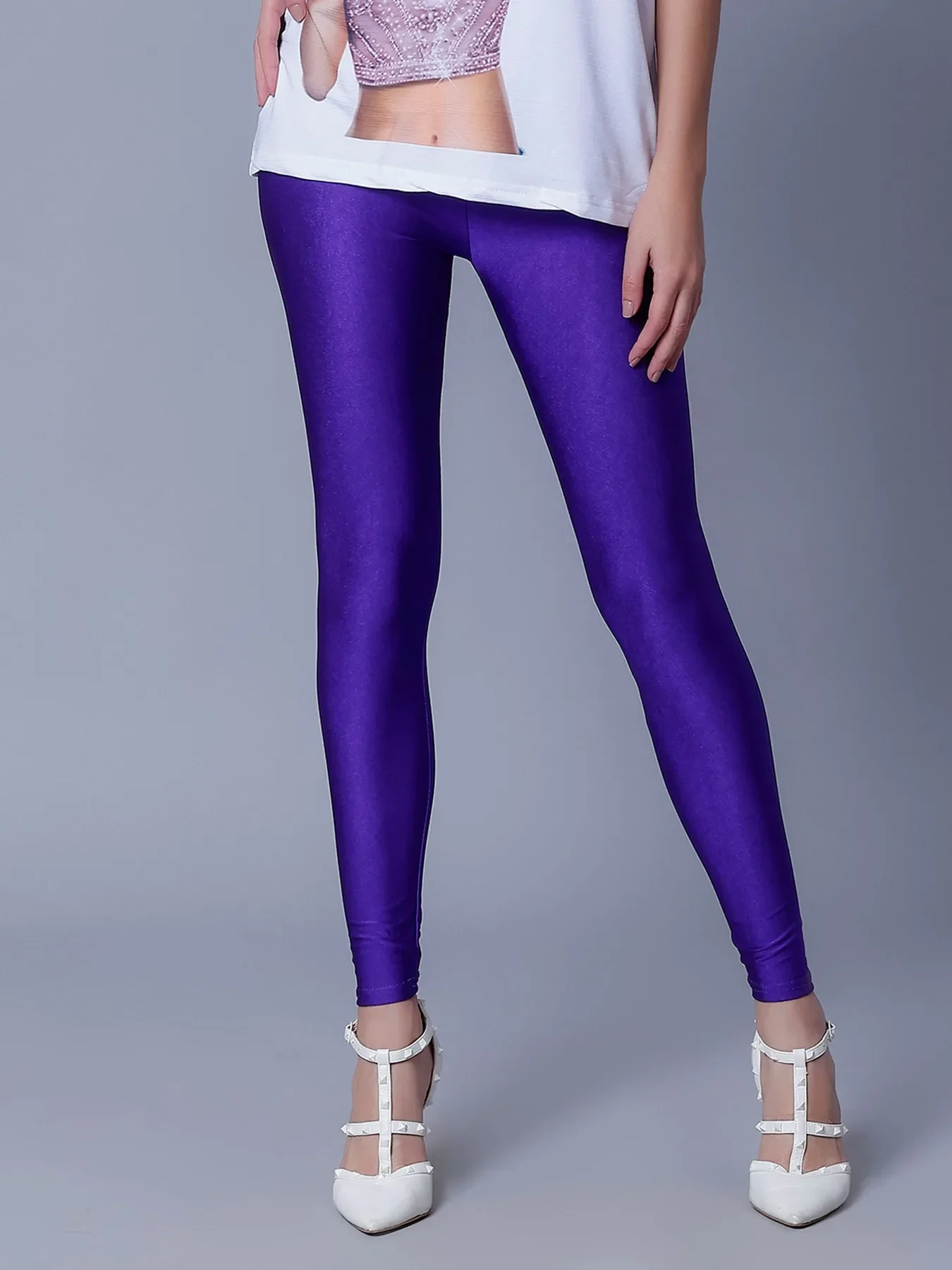 Skinny Fit Shiny Leggings - Image 19