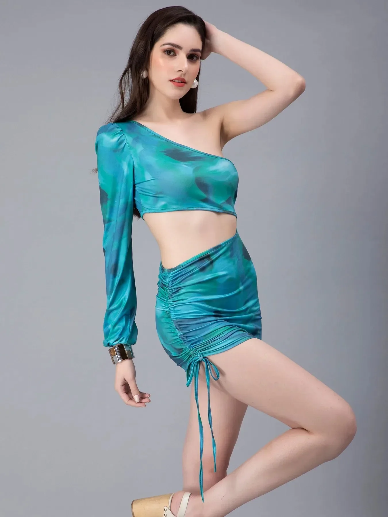 Smudge Camo Print Cutout Bodycon Dress - Image 3