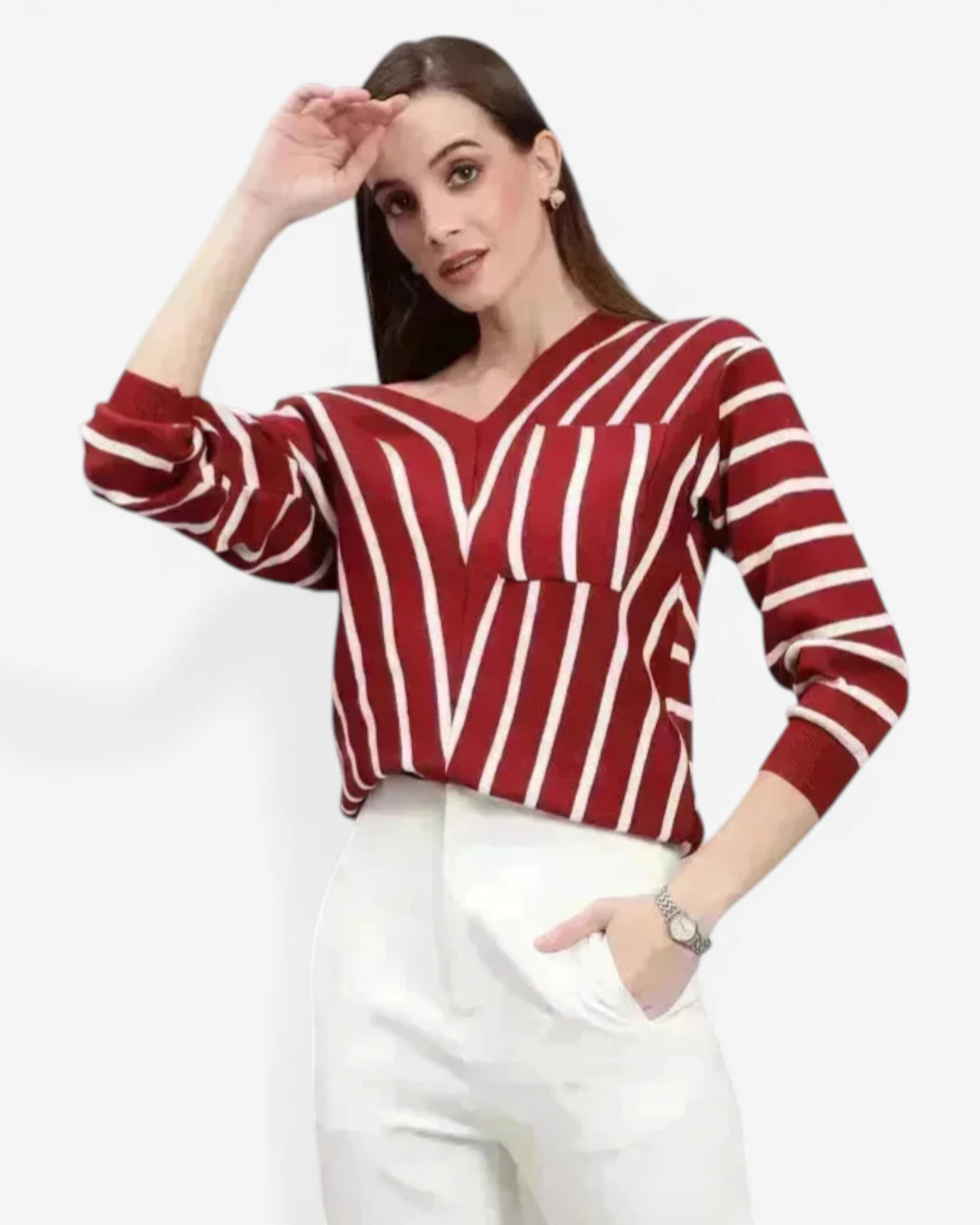 Striped Knitted Pullover - Image 5