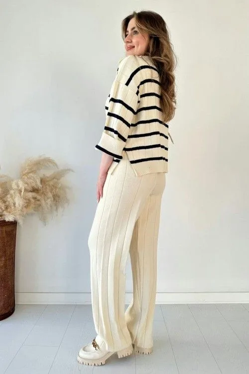 Striped Knitted Two Piece Set - Image 3