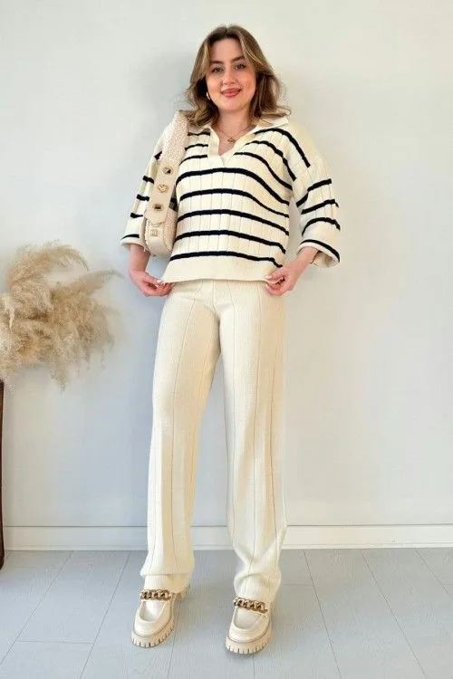 Striped Knitted Two Piece Set - Image 4