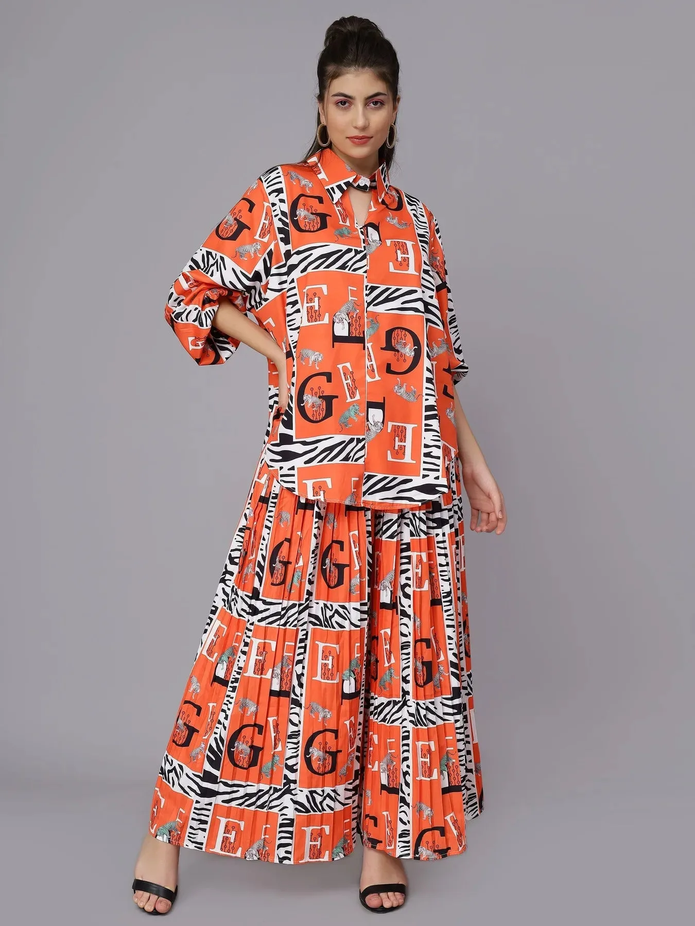 Tiger Print Oversized Two-Piece Set - Image 3