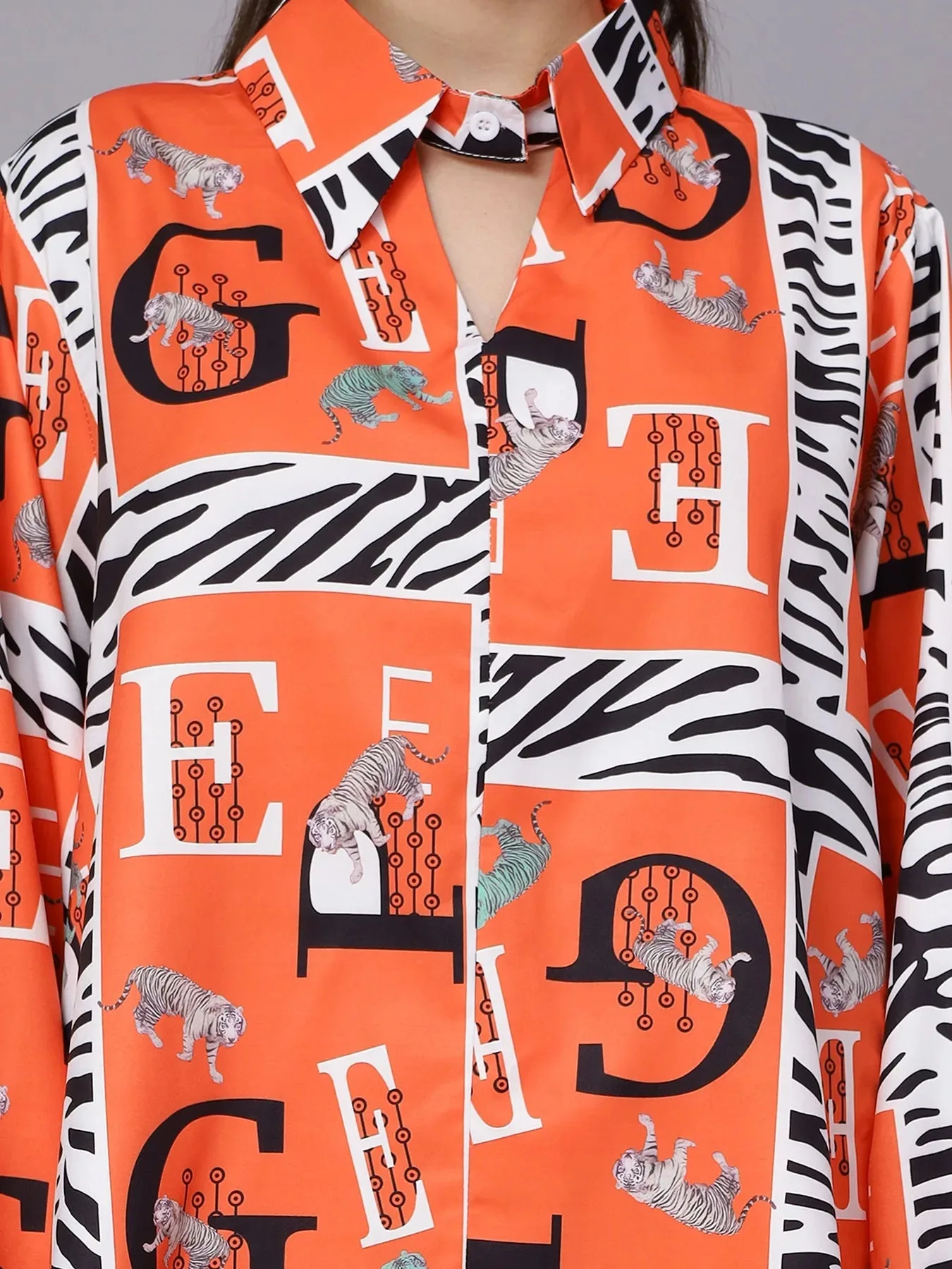 Tiger Print Oversized Two-Piece Set - Image 4